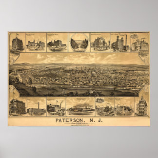 Paterson New Jersey Railroad Natural Landmarks Poster