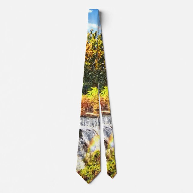 Paterson NJ - Rainbow Over Paterson Great Falls Tie (Front)