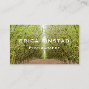 Path between hazelnut tree forest business card