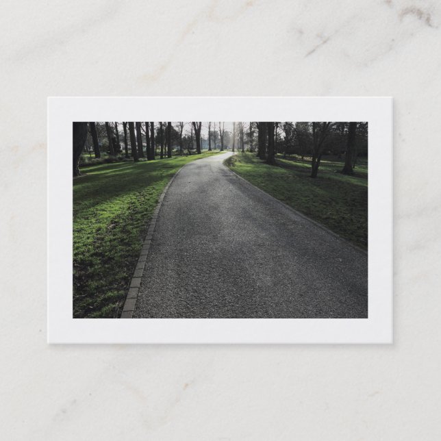Path in a Park (bordered) Business Card (Front)