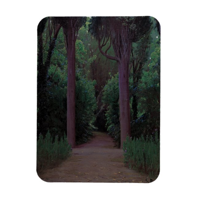 Path in a Park (by Santiago Rusiñol) Magnet (Vertical)