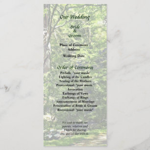 Path in Park Wedding Program Programme