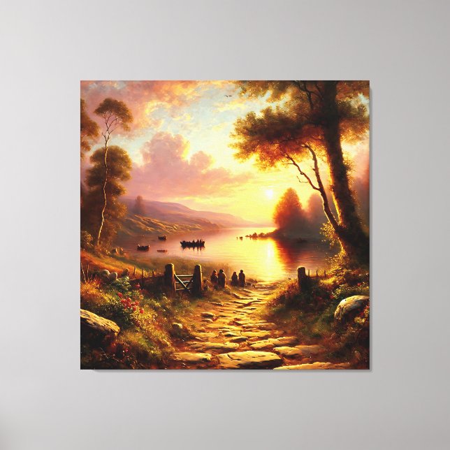 Path leading to a Golden Sunset Canvas Print (Front)