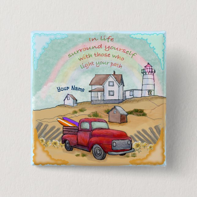 Path Lighthouse  15 Cm Square Badge (Front)