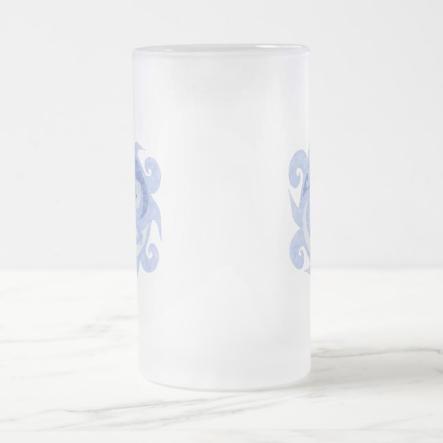 “Path of a Hero” Emblem Frosted Glass Beer Mug (Center)
