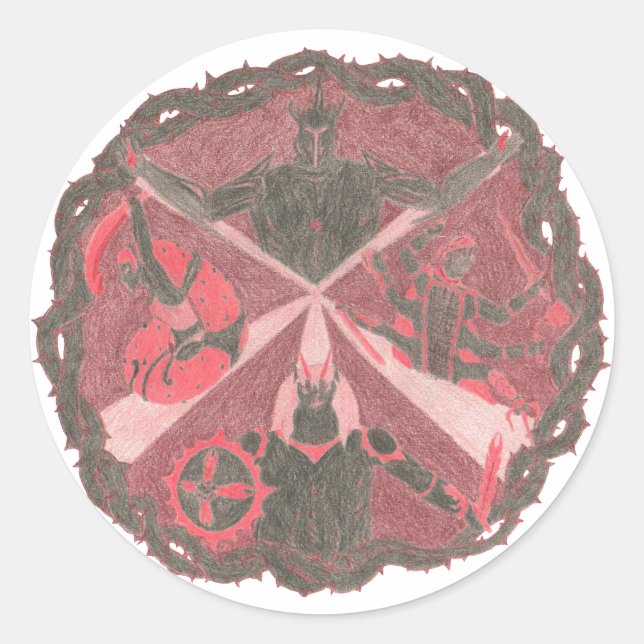 “Path of a Hero” Villains Emblem Classic Round Sticker (Front)