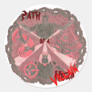 “Path of a Hero” Villains Emblem (with title) Classic Round Sticker