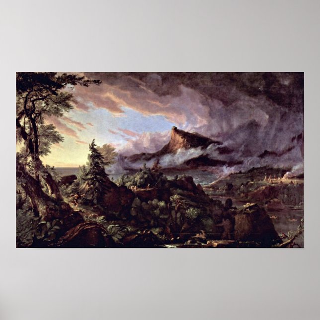Path of empire:primitive state by Thomas Cole Poster (Front)