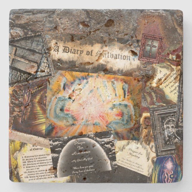 Path of Life Collage Stone Coaster (Front)