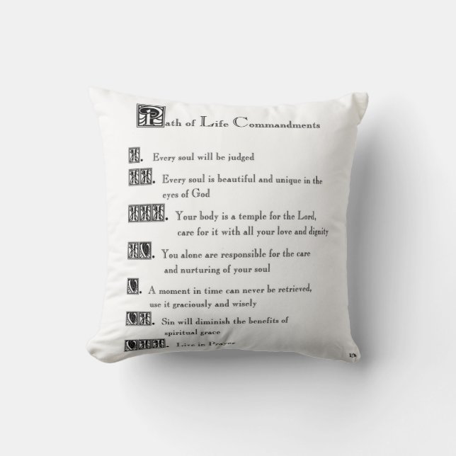 Path of Life Commandments Cushion (Front)