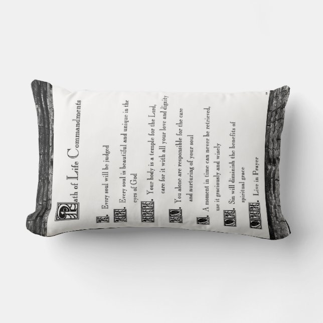 Path of Life Commandments Lumbar Cushion (Front)