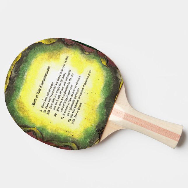 Path of Life Commandments Ping Pong Paddle (Side)