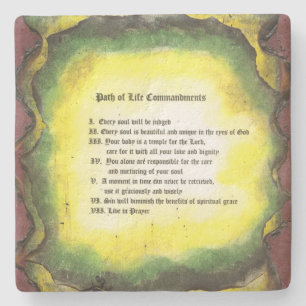 Path of Life Commandments Stone Coaster