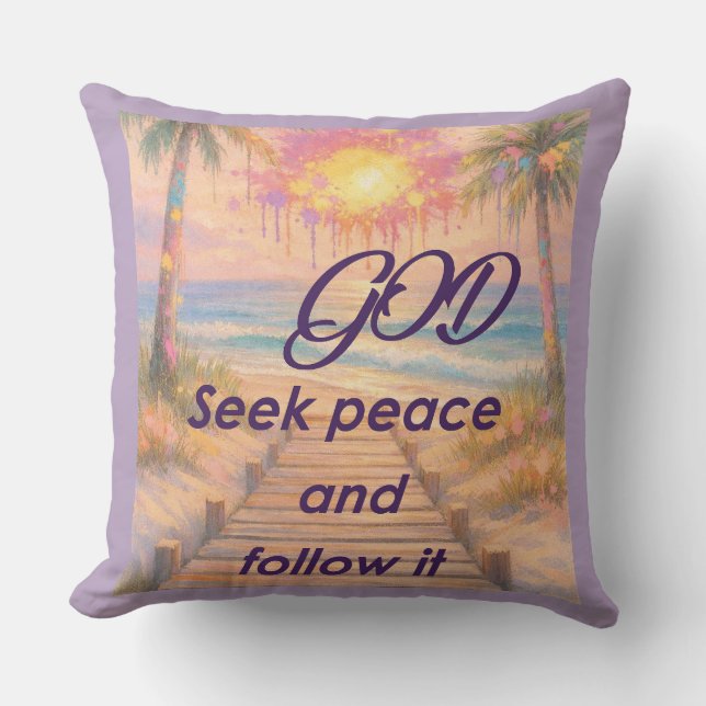 Path of Peace: Grace at Sunset Cushion (Front)