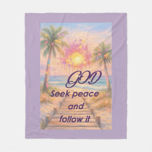 Path of Peace: Grace at Sunset Fleece Blanket