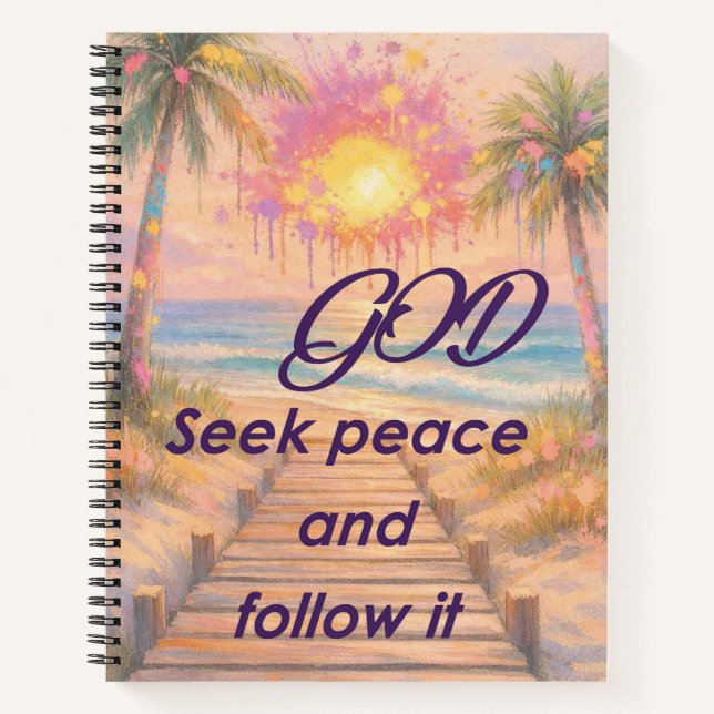Path of Peace: Grace at Sunset Notebook (Front)