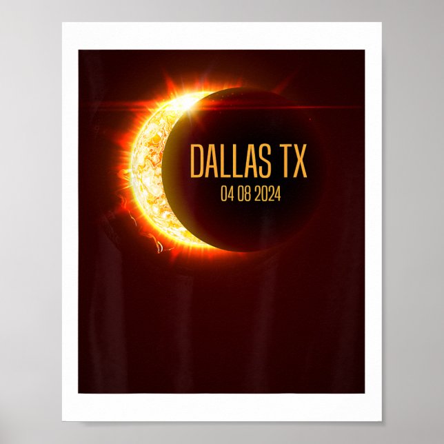 Path Of Totality Dallas Tx 4.8.24 Total Solar Ecli Poster (Front)