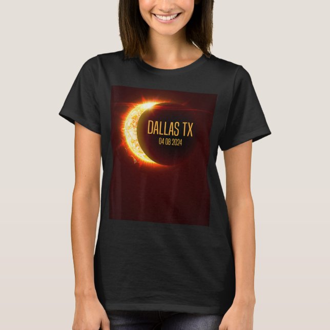 Path Of Totality Dallas Tx 4.8.24 Total Solar Ecli T-Shirt (Front)