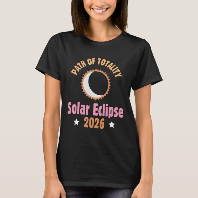 Path of totality solar eclipse 2026  T-Shirt (Front)