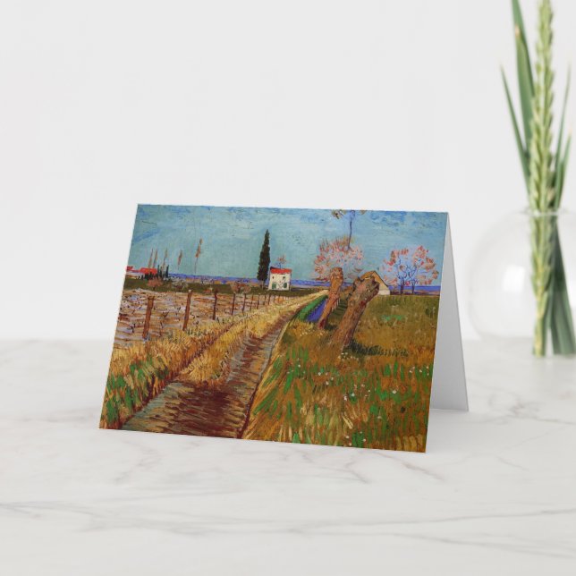 Path Through a Field, Willows by Vincent van Gogh Card (Front)