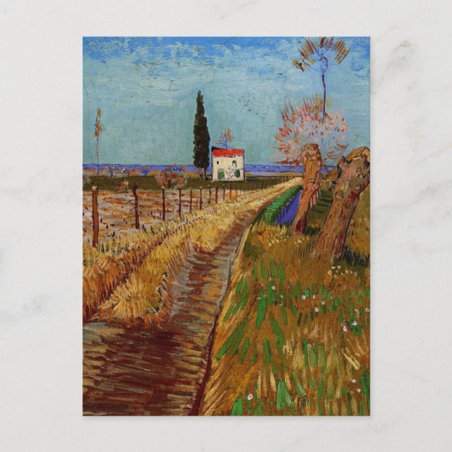 Path Through a Field, Willows by Vincent van Gogh Postcard (Front)