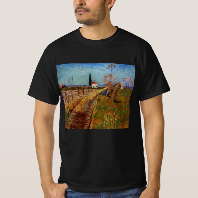Path Through a Field, Willows by Vincent van Gogh T-Shirt (Front)