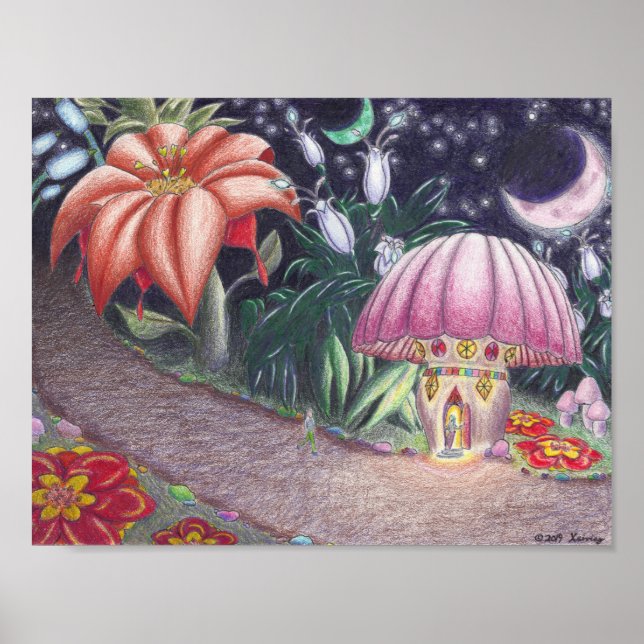 Path Through Giant Flowers Poster (Front)