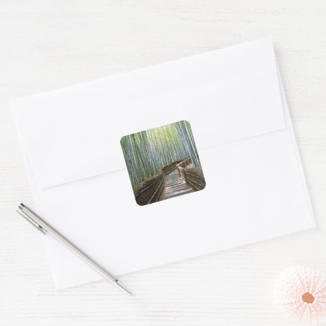  Path through the Bamboo: Kyoto, Japan  Square Sticker (Envelope)