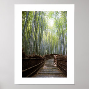 Path through the Bamboo - Sagano, Kyoto Card Poster
