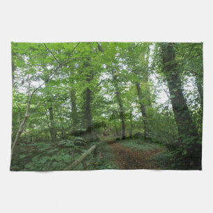 Path through the Green Forest Kitchen Towel