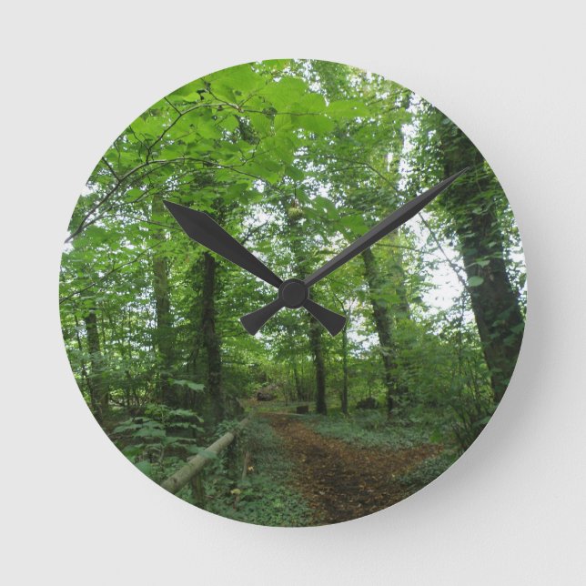 Path through the Green Forest Wall Clock (Front)