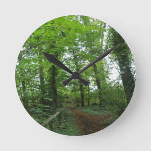Path through the Green Forest Wall Clock