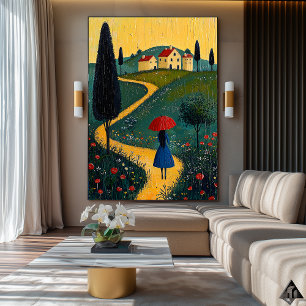 Path to Home – Naïf Whimsical Journey Art Poster
