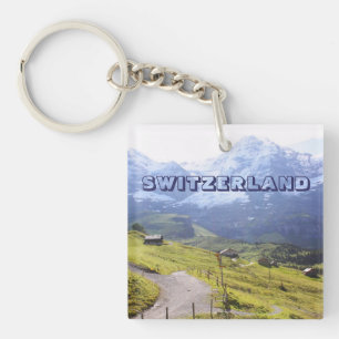 Path to snow mountain key ring