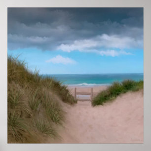 Path to the beach Cornish Caribbean  Poster