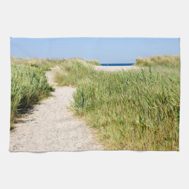 Path to the beach tea towel (Horizontal)