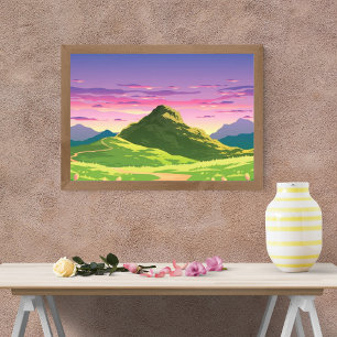 Path to the Mountain at Sunset Photo Print