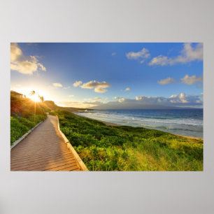 Path to the sun. Oneloa Beach. Maui. Poster