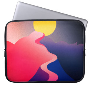 Path to the Sun – Vibrant Abstract Mountain Laptop Sleeve