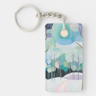 Path Under the Pastel Moon Key Ring