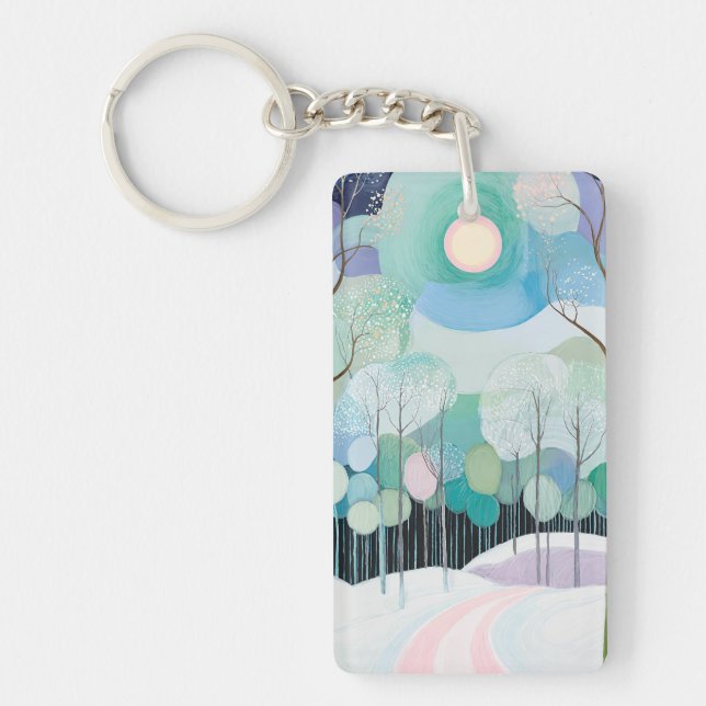 Path Under the Pastel Moon Key Ring (Front)
