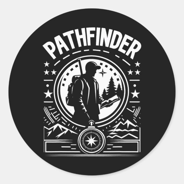 Pathfinder Explorer Adventure Outdoor Hiking Campi Classic Round Sticker (Front)