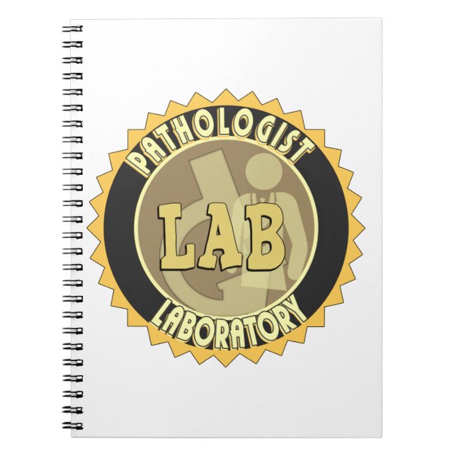 PATHOLOGIST BADGE LOGO MEDICAL LABORATORY SPIRAL NOTEBOOK (Front)