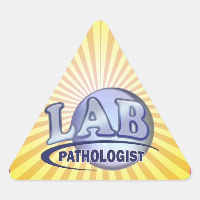 PATHOLOGIST Fun Blue LOGO - CLINICAL LABORATORY Triangle Sticker (Front)