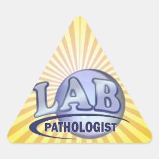 PATHOLOGIST Fun Blue LOGO - CLINICAL LABORATORY Triangle Sticker