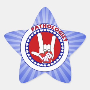 PATHOLOGIST LOGO ROUND ASL I LOVE LAB STAR STICKER