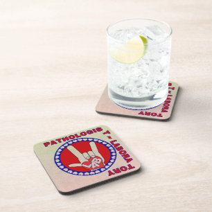 PATHOLOGIST SQUARE ASL LOVE LOGO COASTER