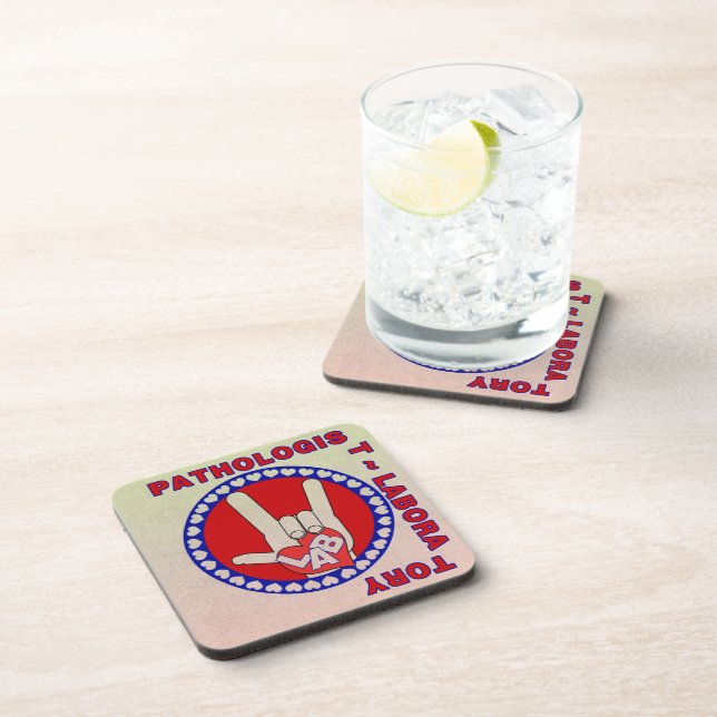 PATHOLOGIST SQUARE ASL LOVE LOGO COASTER (Right Side)