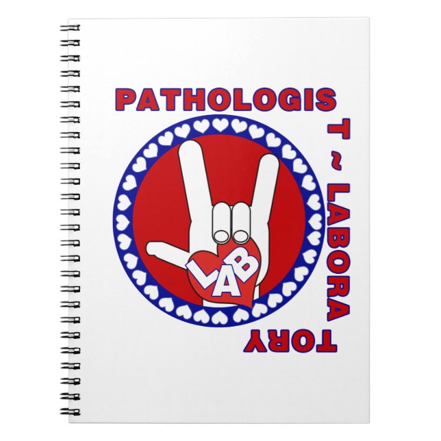 PATHOLOGIST SQUARE ASL LOVE LOGO SPIRAL NOTEBOOK (Front)