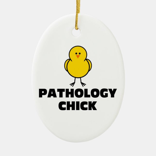 Pathology Chick Ceramic Tree Decoration (Front)